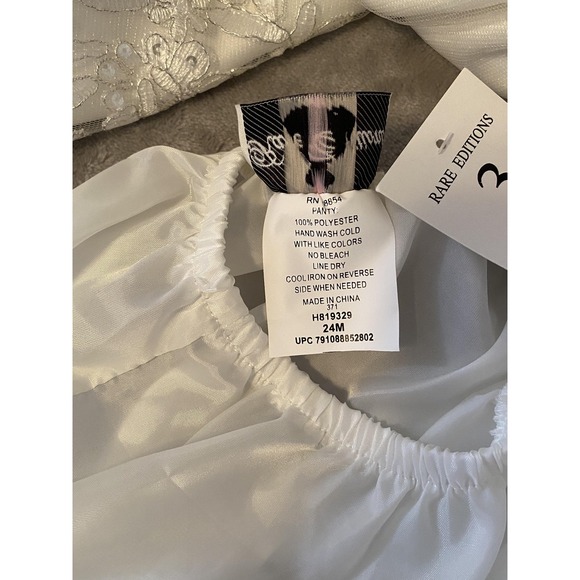 NWT Rare Editions Dress Girls 24M Ivory Red Sparkle Faux Fur Shrug Christmas - Picture 16 of 16